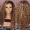 AISINI Small Roll Brown Long Curly Hair Wig Explosion Head Headgear
