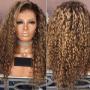 AISINI Small Roll Brown Long Curly Hair Wig Explosion Head Headgear