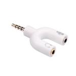 Generic 2 In 1 3.5mm Male To Female Jack Microphone Audio-White