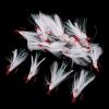 Generic 20 Pieces  Treble Barbed Hooks With 15.5x13mm White And Red