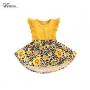 Catpapa Baby Girls Leopard Print Sunflower Sleeveless Bodysuit Sundress
