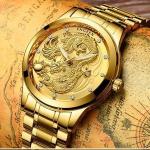 Fngeen Men`s Watch Quartz Dragon Business Stainless Steel