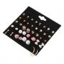 Generic 20 Pairs Retro Boho Earrings Set Mini Flower Star Triangle Key Lock