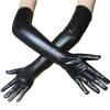 Generic Womens PU Leather Long  Full Finger Mitten  Dress Black