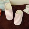 Generic Striped Indoor Cotton Slippers Anti-slip Winter House Shoes Soft Bottom pink  36/37