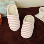 Generic Striped Indoor Cotton Slippers Anti-slip Winter House Shoes Soft Bottom pink  36/37