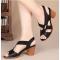 Fashion Ladies Fashion Block Heel Sandals-Black