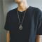 Fashion Men Ins Hip Hop Chain Pendant Accessories-Silver