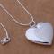 Fashion Unisex 925 Silver Plated Heart Locket Photo Pendant-