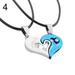 Fashion 2Pcs/Set I Love You Rhinestone Inlaid Matching Heart-4#