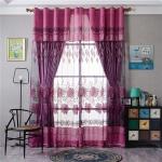 Generic 2X Valances Floral Tulle Voile Door Window Colors Curtain Drape Panel 250x100cm