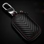 Generic High Recommend Black Key Holder Cover Car Key Chain Bag Genuine Leather Remote Fob Zipper Case Wholesale Quick Delivery CSV