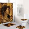 Generic African Girl Bathroom Shower Curtain Rug Lid Toilet Cover Bath Mat Set