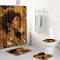 Generic African Girl Bathroom Shower Curtain Rug Lid Toilet Cover Bath Mat Set