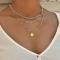 Fashion Creative Simple Layered Pendant Necklace Sweater Chain-Gold