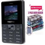 Tecno T301, (Dual Sim) FM, (Bluetooth), Torch, Memory Card Slot+ FREE Men Boxers