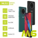 Nuu Mobile M6 Smartphone 6.5" HD+ Display (64GB ROM+3GB RAM)