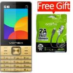 Vonex X10+ 2.4" Camera ,FM Radio Triple SIM 2400mAh +free USB Cable