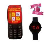 Bontel Fast Charge 106,Charge 30 Mins,Standby 3 Days FM Radio,BigTouch,Dual-Black+Watch
