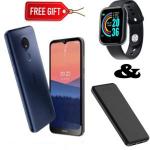 Nokia C21 - 6.5" , 32GB ROM + 2 GB RAM - Dual SIM,  Blue + Smart Watch & Power Bank