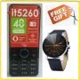 Itel IT5260 Dual Sim -Black + Free Watch