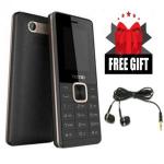Tecno T301 Dual Sim - Black With Memory Card Slot Upto 32 GB+Free Earphones