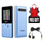 Tecno T301 Dual Sim - Blue With Memory Card Slot Upto 32 GB+Free Earphones