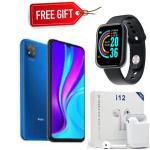 XIAOMI Redmi 9C 6.53`, 4GB+128GB, 4G, Dual SIM, Blue + Smart Watch & Airpods