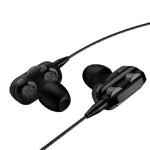 Generic Dual Dynamic Circle Heavy Bass In-Ear Wired Earphone-Black