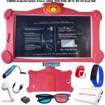 Cidea CM840 8 Inch  64GB 4GB RAM Android Kids Tablet 2 SIM 4G Wifi - Red+ Powerbank