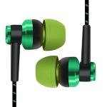 Generic Earbuds Heavy Bass Stereo Plastic Sports Headset For-Green
