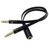 Generic 3.5mm Audio Mic Y Splitter Cable Headphone Adapter-Black