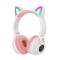 Generic Phone Wireless Headphones With Mic, Pink Girls Cute Cat Kids Stereo Music Gamer Helmet Bluetooth Gaming Headsets Support SD Card