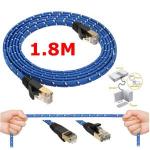 Generic 【 + Super Deal + Limited Offer】Durable Strong CAT-7 CAT7 RJ45 10Gbps Ethernet Flat Cable LAN Network Cord 1.8M/ 5M/ 8M/ 10M-1.8M(6FT)