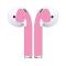 Generic Solid Color Adhesive Bluetooth-compatible Earphone Sticker-Pink