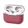Fashion (Only Case) Silicone Protective Case Cover Storage Box For AirPods Pro 3 Bluetooth Earphone-Hawthorn Red
