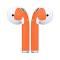 Generic Solid Color Adhesive Bluetooth-compatible Earphone-Orange