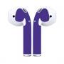 Generic Solid Color Self-adhesive Anti-scratch Sticker Cover For AirPods Ear Buds-Purple