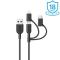 Anker PowerLine II 3-in-1 Cable – Apple MFi Certified (3ft) A8436 - Black