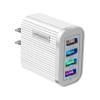 Generic 4 USB Ports Universal EU/US Plug Luminous Fast-White