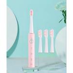 Generic Electric Toothbrushes Whitening With 3 Brush Heads - PINK