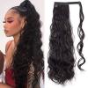 Fashion Ladies Black Wigs Long Ponytail Curly Wigs Extension Wigs