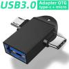 Generic 2In1 OTG Adapter, USB 3.0 To Micro And Type-C USB