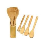 Generic 5pcs Bamboo Wooden Cooking Spoons