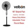 VELTON 16" Standing Fan Round Base With Timer Function