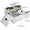 WNGREAT 12L Double Baskets Chicken And Chips Electric Fryer (6+6)L