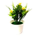 Generic Plastic Artificial Bonsai Faux Plant Fake Potted-Yellow