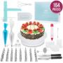 Generic 164 Pcs Cake Decorating Turntable Tip Nozzle Pastry Bag Set