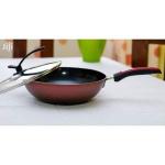 Nunix 32cm Non-Stick Deep Frying Pan With Glass Lid Cover