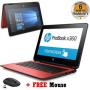 HP Refurbished ProBook X360 11 EE 8GB 256GB SSD 6th Gen 2in1 Touchscreen Laptop Red + Mouse